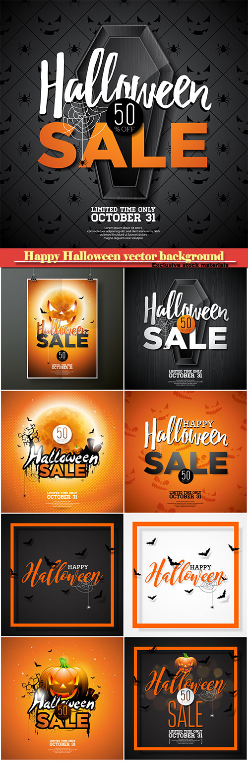 Happy Halloween vector sale background