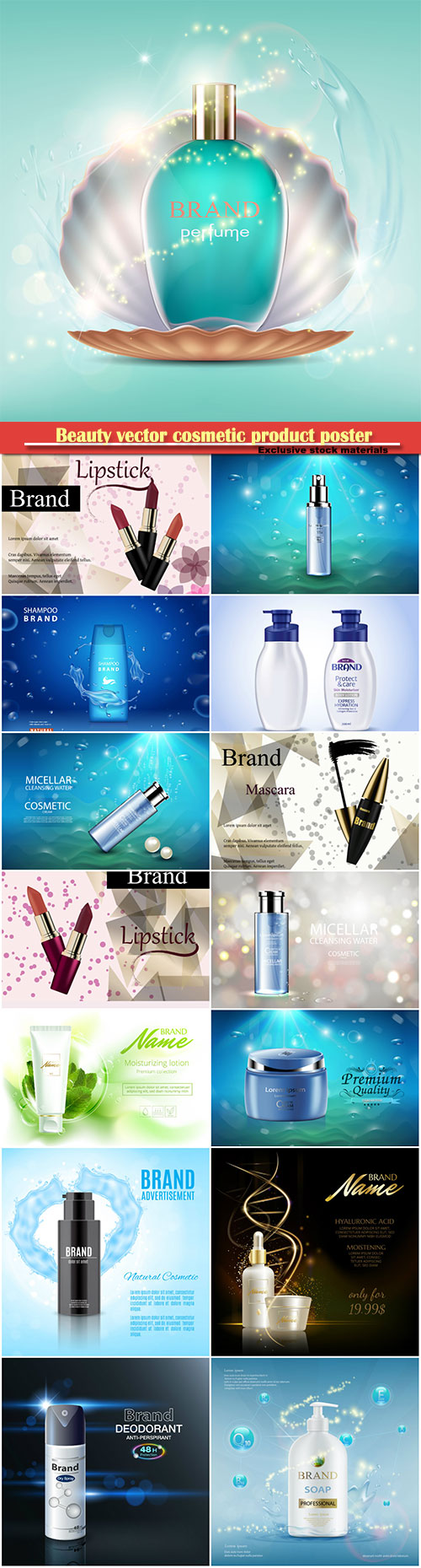 Beauty vector cosmetic product poster # 30