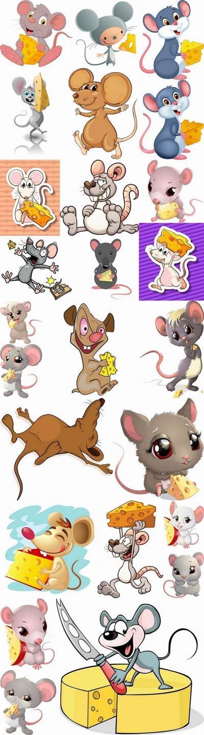 Mouse cheese mousetrap full stomach vector image 25 EPS