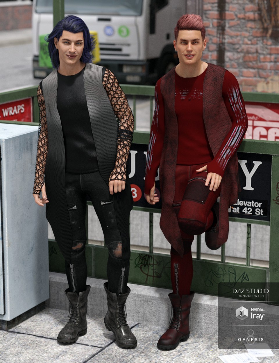 dForce Grunge Outfit Textures