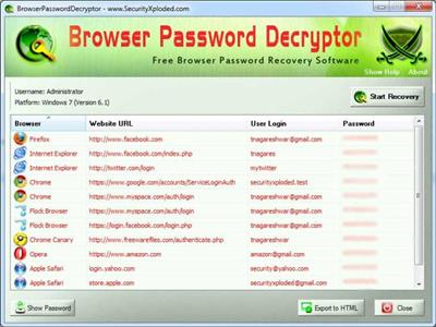 Browser Password Decryptor 12.5