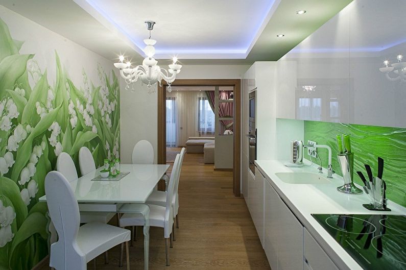 Бело-зеленая кухня (90 фото) - дизайн интерьера, идеи для ремонта и отделки