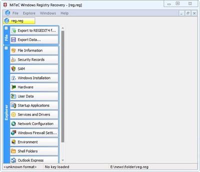 MiTeC Windows Registry Recovery 2.1.0