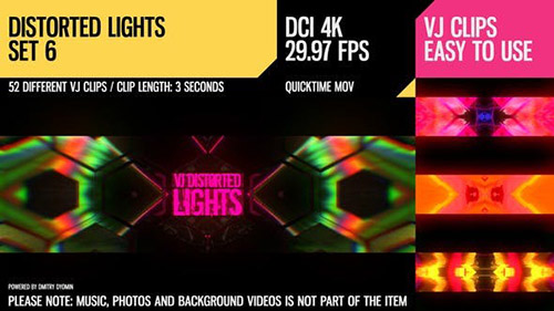 VJ Distorted Lights (4K Set 6) - Motion Graphics (Videohive)