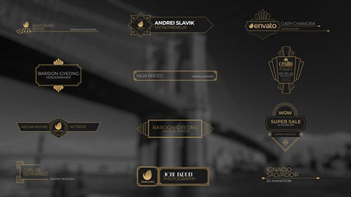 Art Deco Lower Thirds Pack - Project for After Effects (Videohive)