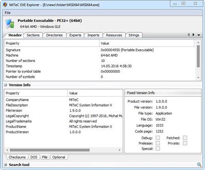 MiTeC EXE Explorer 2.4.0