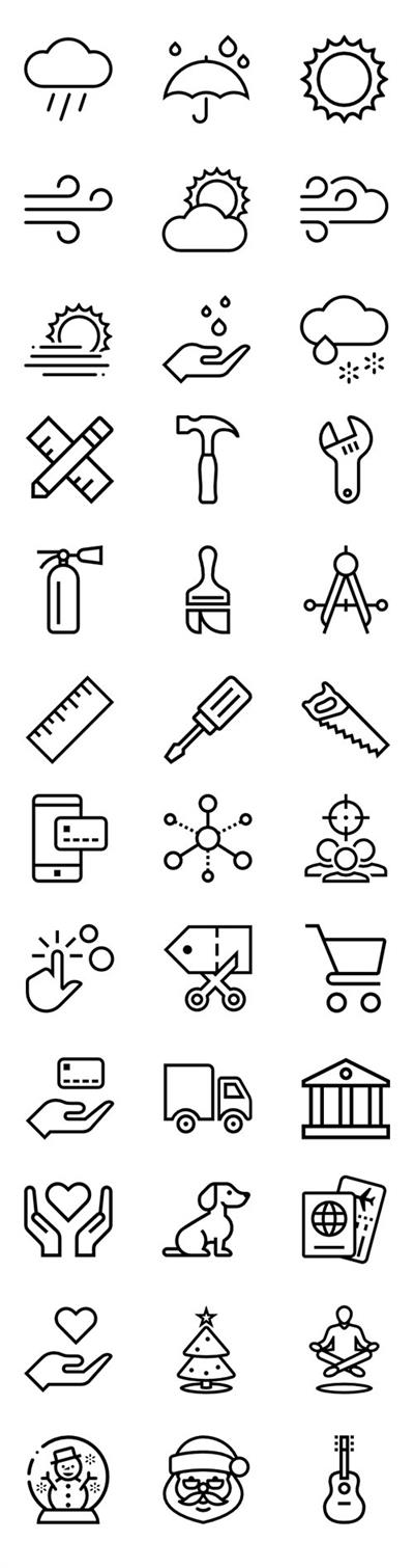 250+ Lineal Vector Icons Set