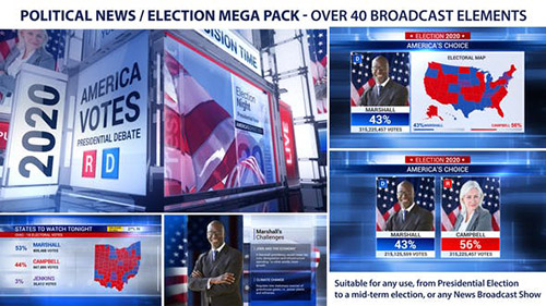 Broadcast - Political News / Election Mega Pack - Project for After Effects (Videohive)