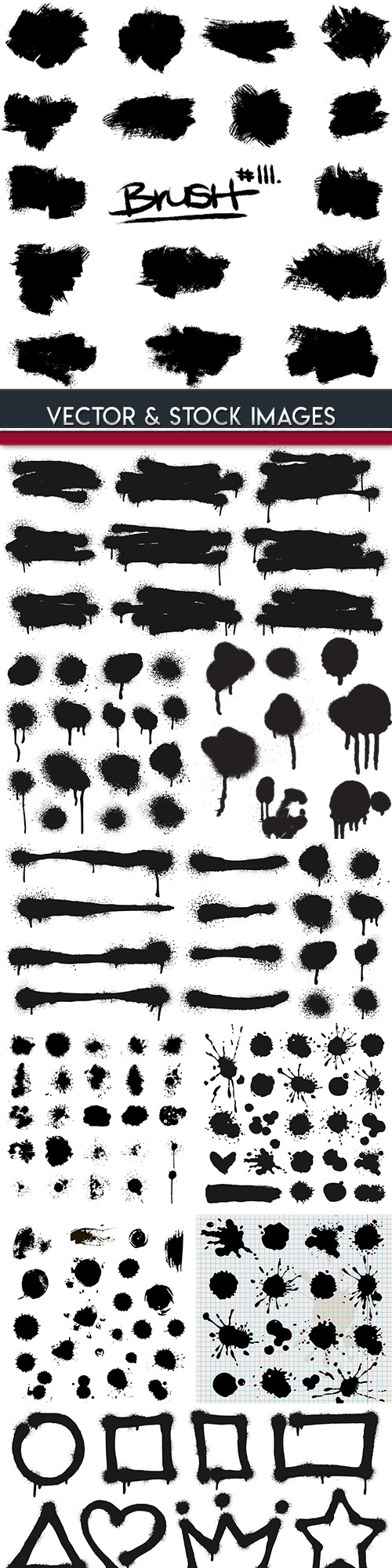 Grunge black ink and brush creative illustration 5 