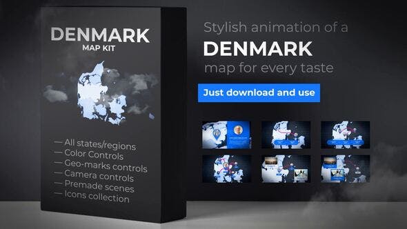 Videohive - Denmark Map - Kingdom of Denmark Map Kit 24269413