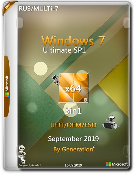 Windows 7 Ultimate SP1 OEM ESD Sep 2019 by Generation2 (x64) (2019) =Multi-7/Rus=