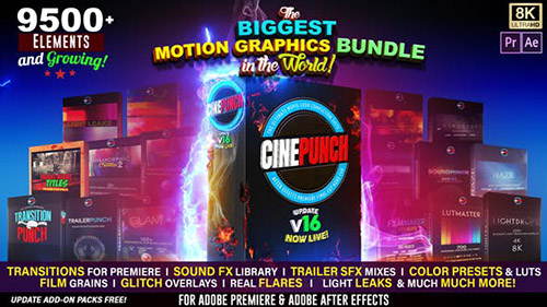 CINEPUNCH V16 - The Biggest Motion Graphics Bundle in the World! - After Effects Add Ons & Project (Videohive)