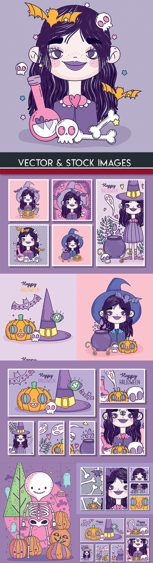 Happy Halloween holiday illustration collection 31