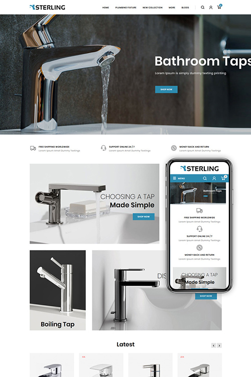 Sterling - Bathroom Accessories Store OpenCart Template 85396