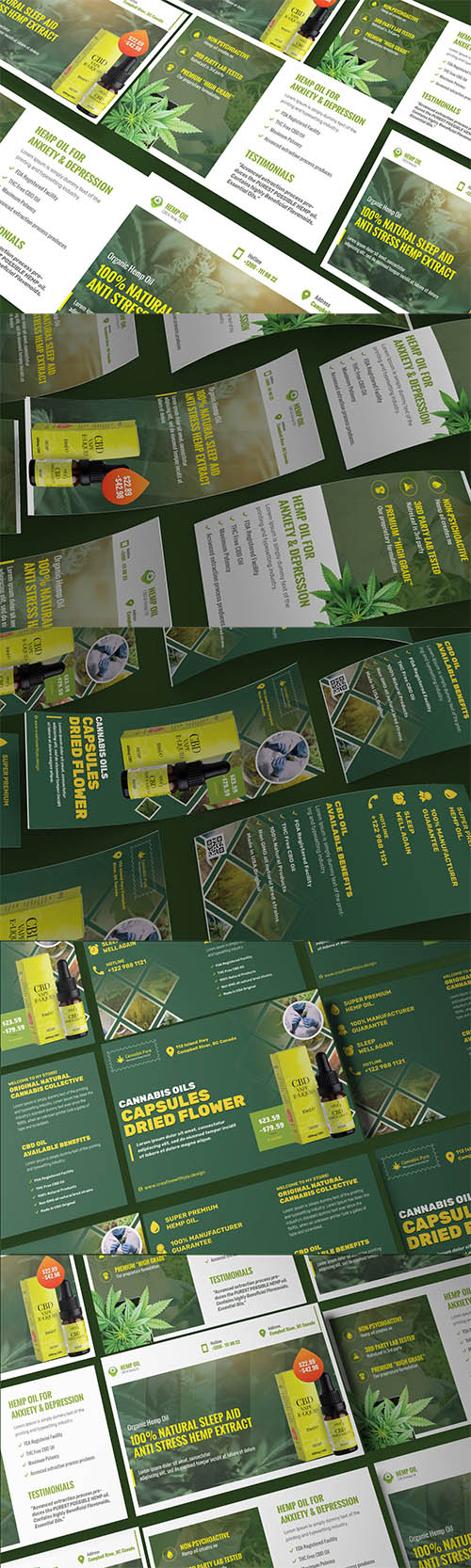 Cannabis Hemp Oil Products Print Templates